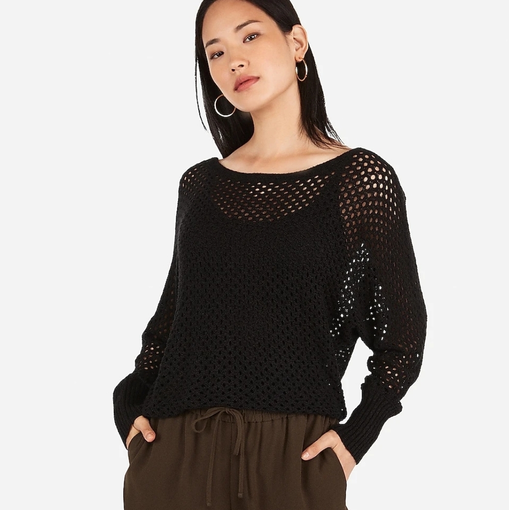 Open Stitch Dolman Sweater